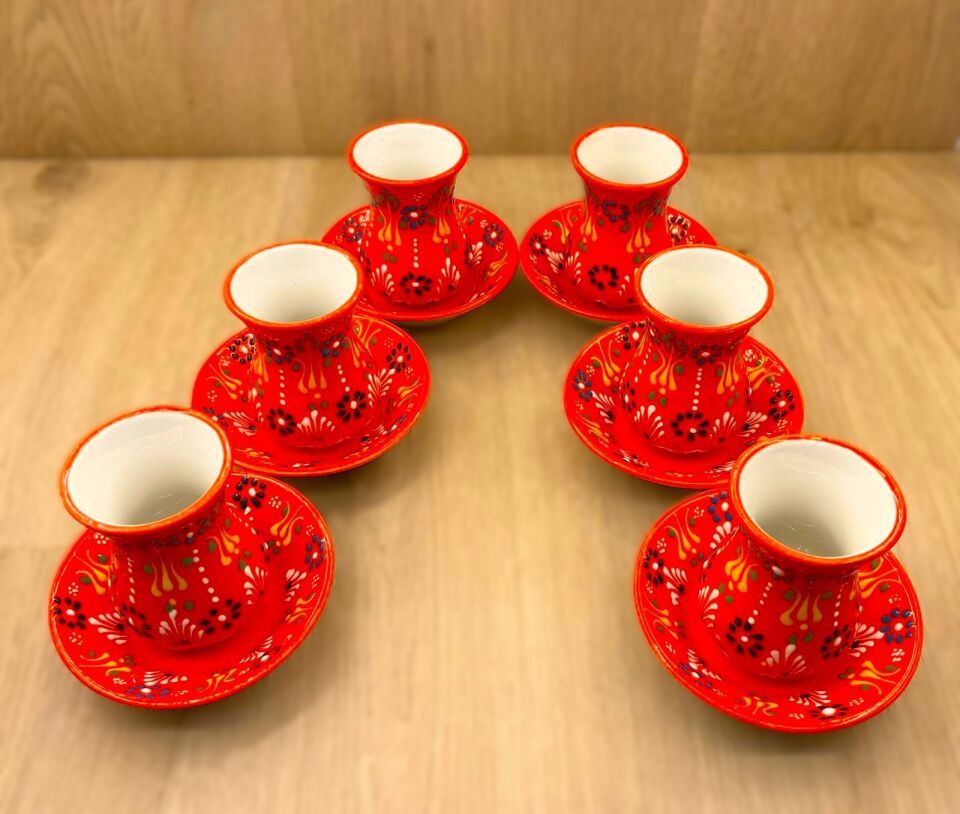 SERAMİK ÇAY BARDAĞI TAKIMI-Turuncu