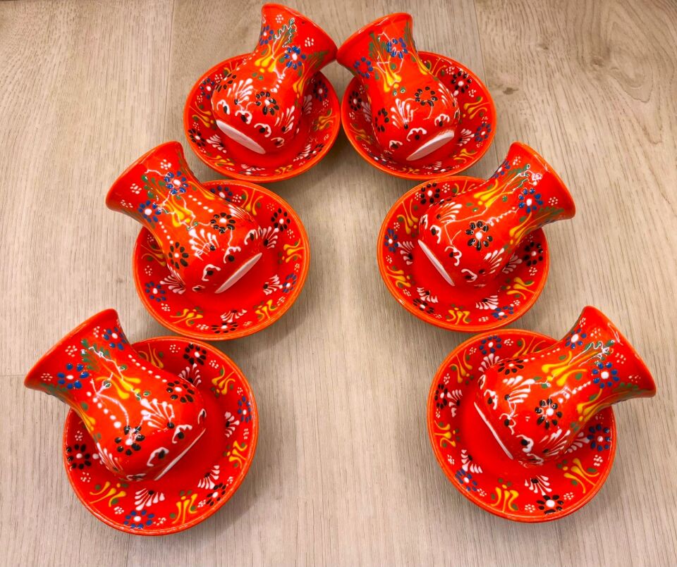 SERAMİK ÇAY BARDAĞI TAKIMI-Turuncu