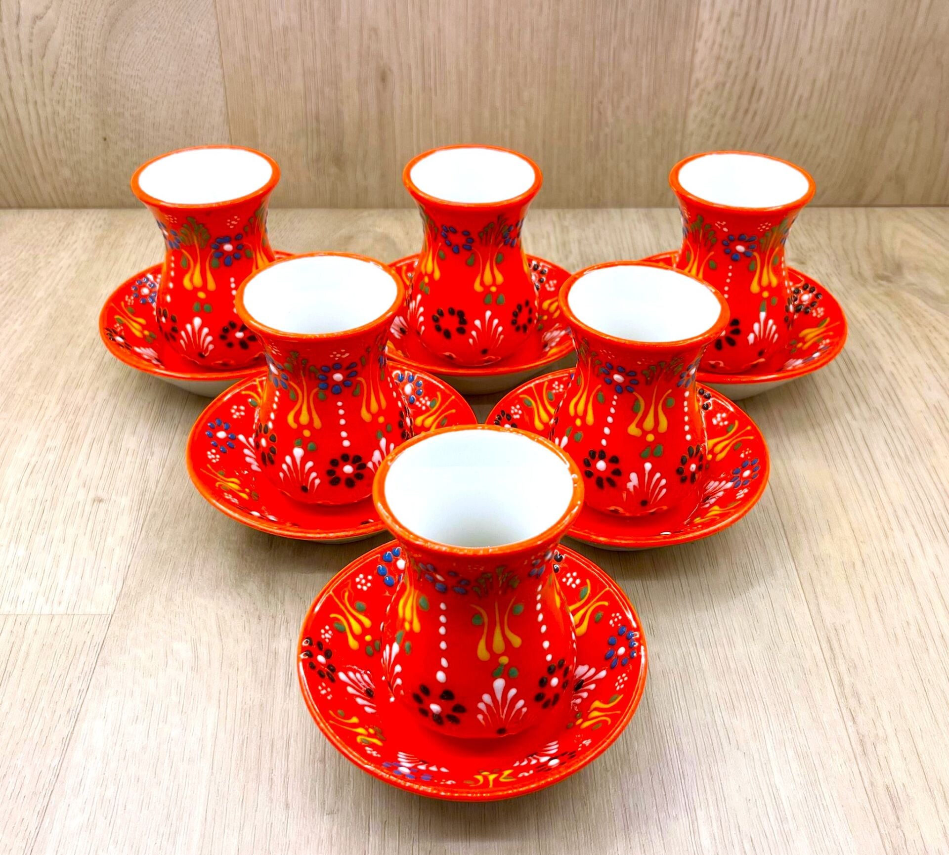 SERAMİK ÇAY BARDAĞI TAKIMI-Turuncu