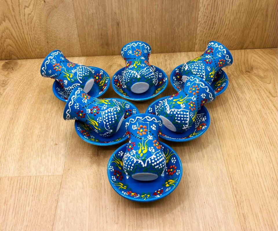 SERAMİK ÇAY BARDAĞI TAKIMI-Mavi