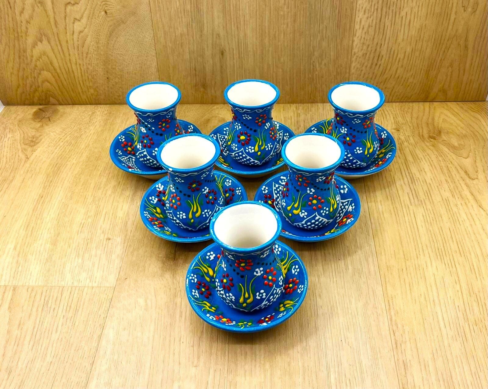 SERAMİK ÇAY BARDAĞI TAKIMI-Mavi