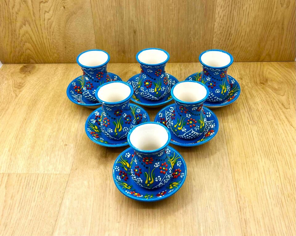 SERAMİK ÇAY BARDAĞI TAKIMI-Mavi