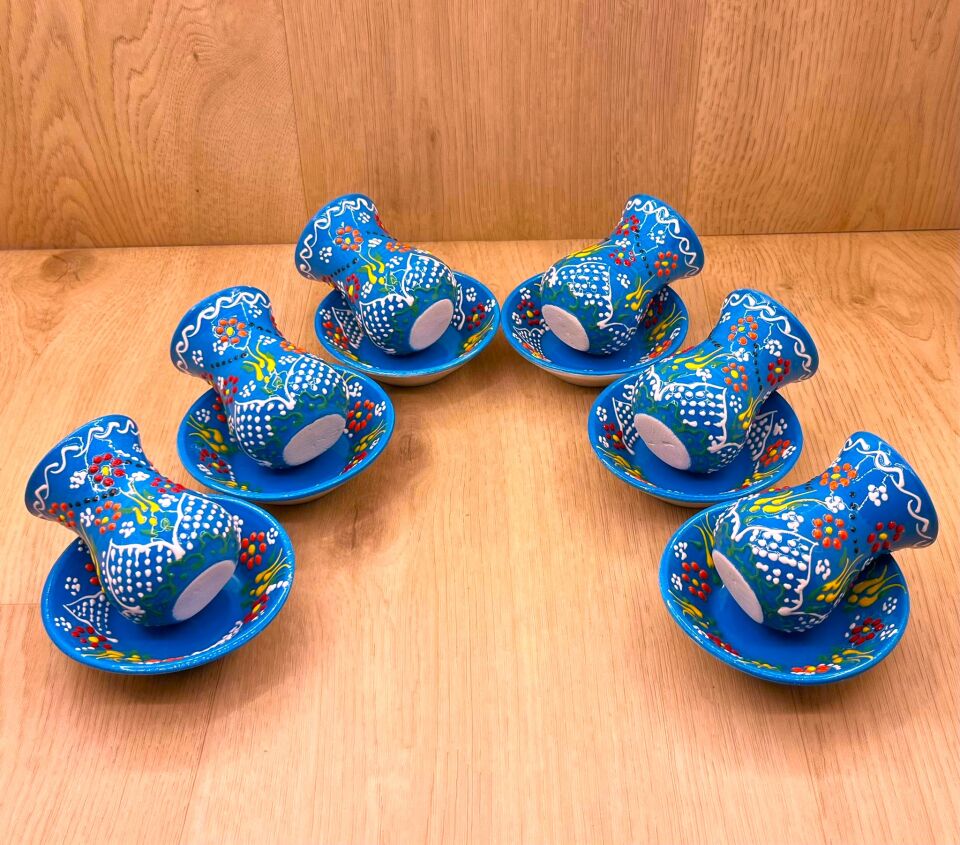 SERAMİK ÇAY BARDAĞI TAKIMI-Mavi