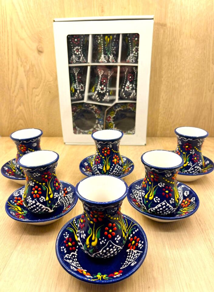 SERAMİK ÇAY BARDAĞI TAKIMI-Lacivert