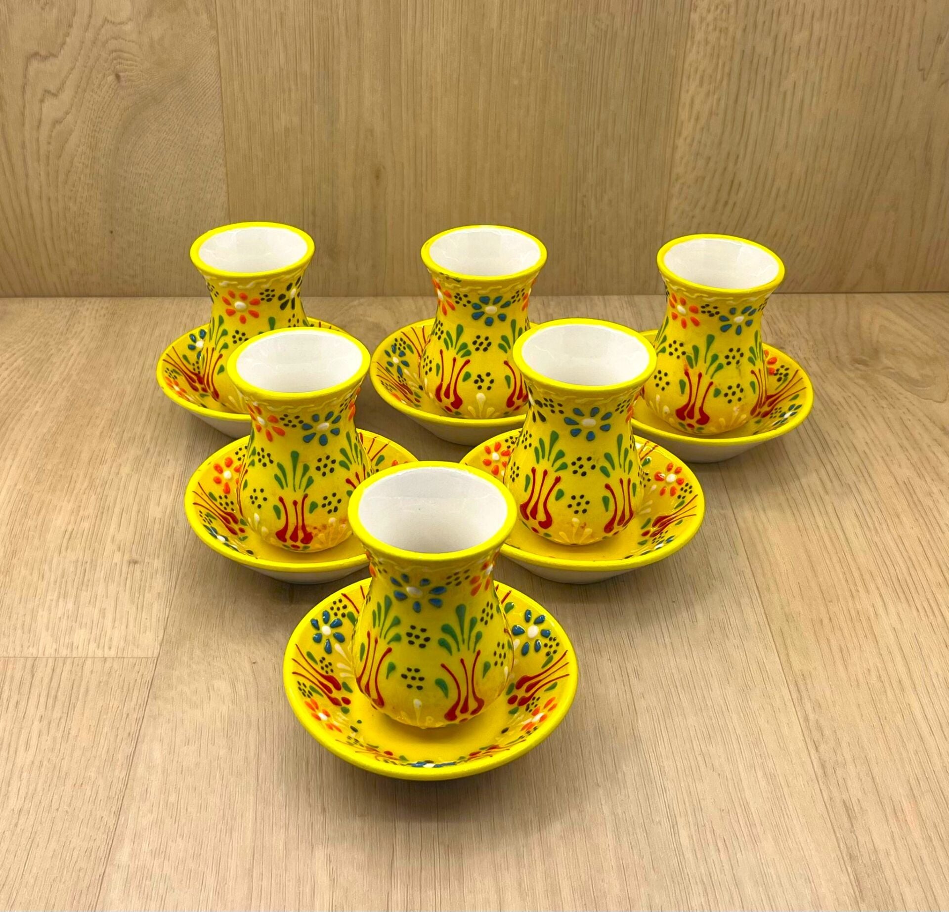 SERAMİK ÇAY BARDAĞI TAKIMI-Sarı