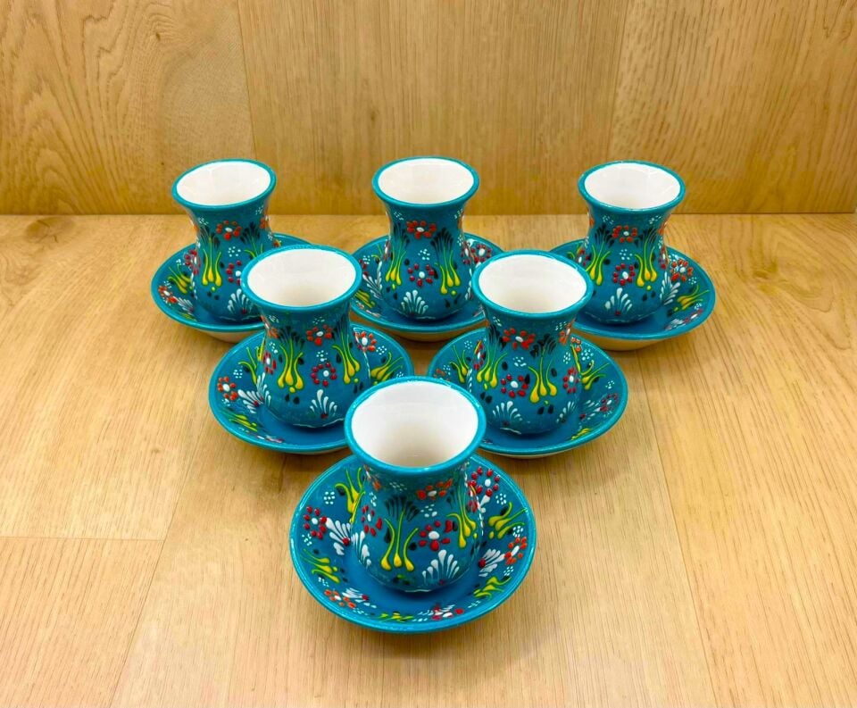 SERAMİK ÇAY TAKIMI-Turkuaz