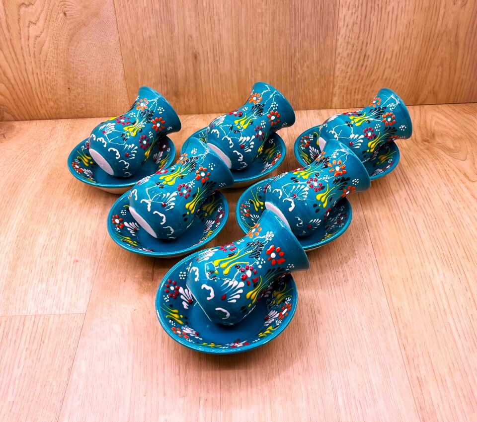 SERAMİK ÇAY TAKIMI-Turkuaz