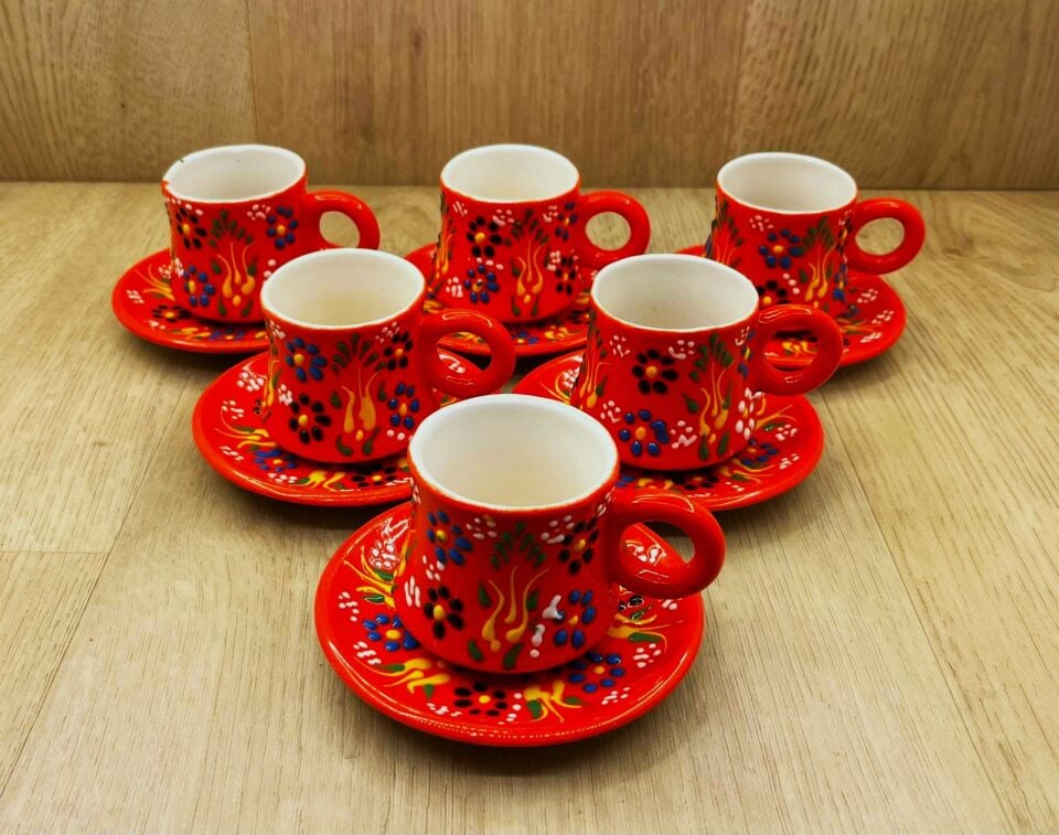 KAZAN KAHVE FİNCAN TAKIMI-Turuncu