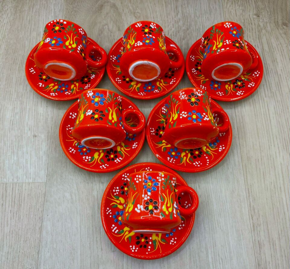 KAZAN KAHVE FİNCAN TAKIMI-Turuncu