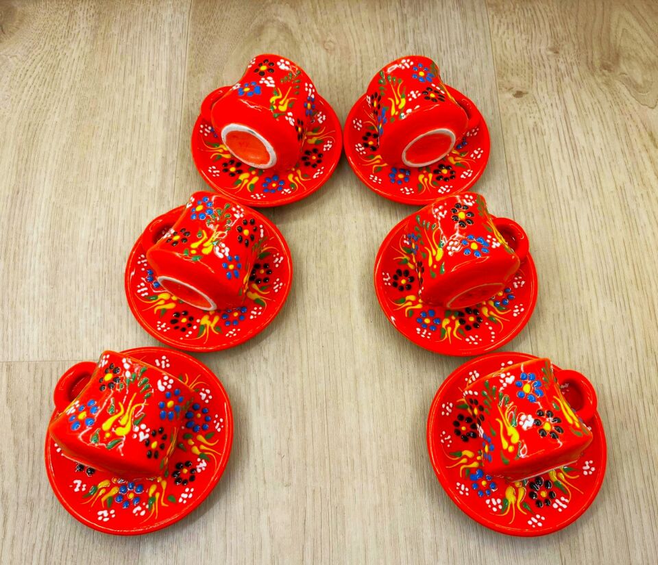 KAZAN KAHVE FİNCAN TAKIMI-Turuncu