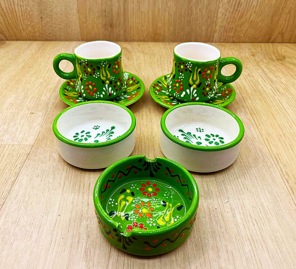 SERAMİK SUNUM SETİ-Açık yeşil