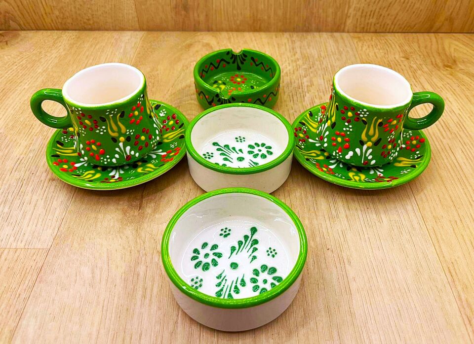 SERAMİK SUNUM SETİ-Açık yeşil