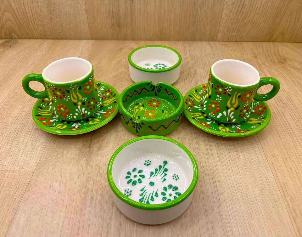 SERAMİK SUNUM SETİ-Açık yeşil